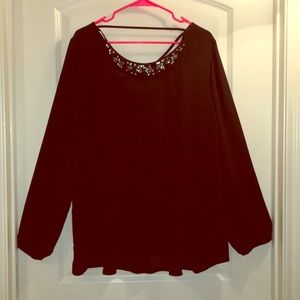 Black Top With Crystal Detail